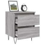 vidaXL Noptiere, 2 buc., gri sonoma, 40x35x50 cm, lemn compozit vidaXL Noptiere, 2 buc., gri sonoma, 40x35x50 cm, lemn compozit