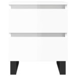 vidaXL Noptiere, 2 buc., alb extralucios, 40x35x50 cm, lemn compozit vidaXL Noptiere, 2 buc., alb extralucios, 40x35x50 cm, lemn compozit
