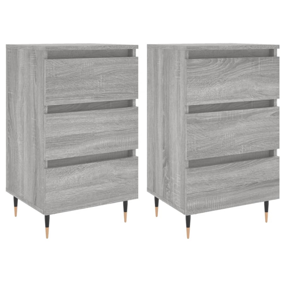 vidaXL Noptiere, 2 buc., gri sonoma, 40x35x69 cm, lemn compozit