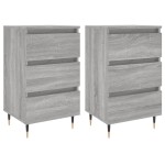 vidaXL Noptiere, 2 buc., gri sonoma, 40x35x69 cm, lemn compozit vidaXL Noptiere, 2 buc., gri sonoma, 40x35x69 cm, lemn compozit