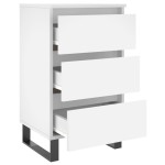 vidaXL Noptiere, 2 buc., alb, 40x35x69 cm, lemn compozit