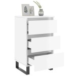 vidaXL Noptiere, 2 buc., alb extralucios, 40x35x69 cm, lemn compozit