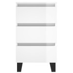vidaXL Noptiere, 2 buc., alb extralucios, 40x35x69 cm, lemn compozit