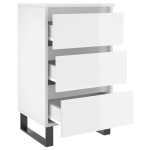 vidaXL Noptiere, 2 buc., alb extralucios, 40x35x69 cm, lemn compozit
