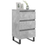 vidaXL Noptiere, 2 buc., gri beton, 40x35x69 cm, lemn compozit