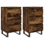 vidaXL Noptiere, 2 buc., stejar fumuriu, 40x35x69 cm, lemn compozit vidaXL Noptiere, 2 buc., stejar fumuriu, 40x35x69 cm, lemn compozit