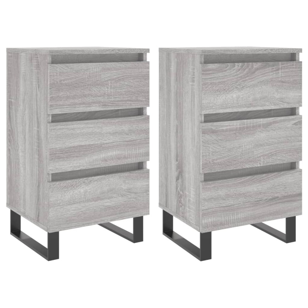 vidaXL Noptiere, 2 buc., gri sonoma, 40x35x69 cm, lemn compozit