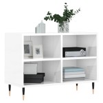 vidaXL Comodă TV, alb extralucios, 69,5x30x50 cm, lemn compozit vidaXL Comodă TV, alb extralucios, 69,5x30x50 cm, lemn compozit