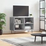 vidaXL Comodă TV, gri beton, 69,5x30x50 cm, lemn compozit vidaXL Comodă TV, gri beton, 69,5x30x50 cm, lemn compozit