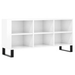 vidaXL Comodă TV, alb extralucios, 103,5x30x50 cm, lemn compozit