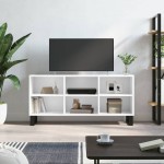 vidaXL Comodă TV, alb extralucios, 103,5x30x50 cm, lemn compozit
