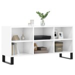 vidaXL Comodă TV, alb extralucios, 103,5x30x50 cm, lemn compozit