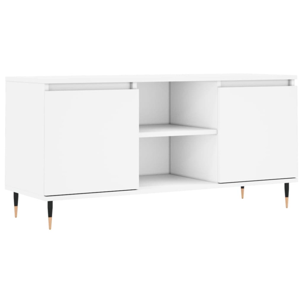 vidaXL Comodă TV, alb, 104x35x50 cm, lemn compozit