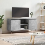 vidaXL Comodă TV, gri beton, 104x35x50 cm, lemn compozit vidaXL Comodă TV, gri beton, 104x35x50 cm, lemn compozit