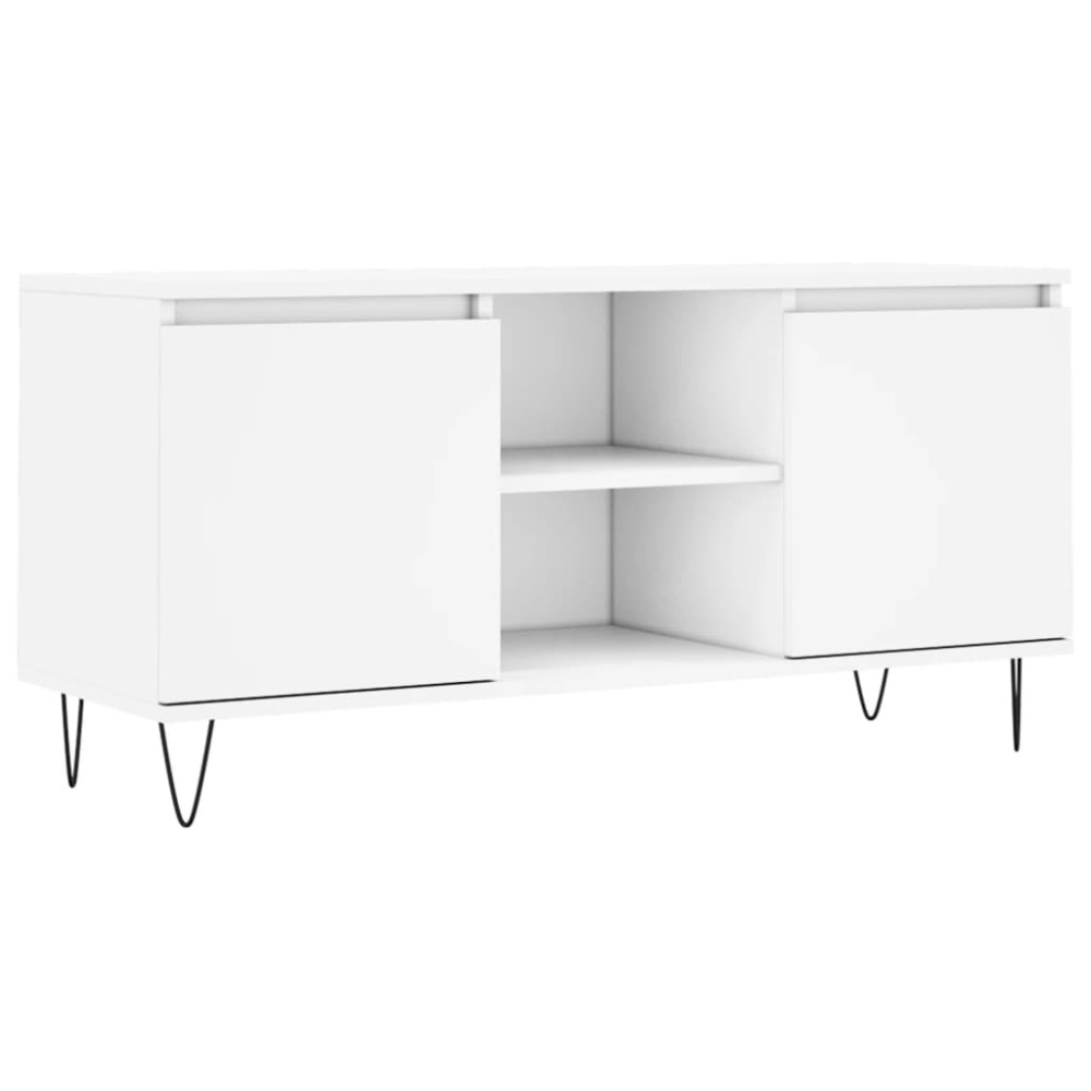 vidaXL Comodă TV, alb, 104x35x50 cm, lemn compozit