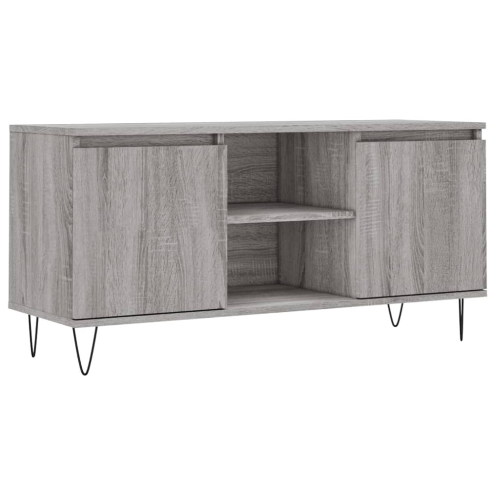 vidaXL Comodă TV, gri sonoma, 104x35x50 cm, lemn compozit