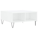 vidaXL Masă de cafea, alb extralucios, 60x60x30 cm, lemn compozit vidaXL Masă de cafea, alb extralucios, 60x60x30 cm, lemn compozit