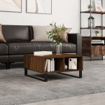 vidaXL Masă de cafea, stejar maro, 60x60x30 cm, lemn compozit vidaXL Masă de cafea, stejar maro, 60x60x30 cm, lemn compozit