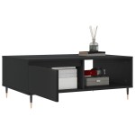 vidaXL Masă de cafea, negru, 90x60x35 cm, lemn compozit