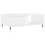 vidaXL Masă de cafea, alb extralucios, 90x60x35 cm, lemn compozit vidaXL Masă de cafea, alb extralucios, 90x60x35 cm, lemn compozit