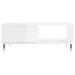 vidaXL Masă de cafea, alb extralucios, 90x60x35 cm, lemn compozit vidaXL Masă de cafea, alb extralucios, 90x60x35 cm, lemn compozit