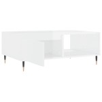 vidaXL Masă de cafea, alb extralucios, 90x60x35 cm, lemn compozit vidaXL Masă de cafea, alb extralucios, 90x60x35 cm, lemn compozit