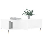 vidaXL Masă de cafea, alb, 104x60x35 cm, lemn compozit vidaXL Masă de cafea, alb, 104x60x35 cm, lemn compozit