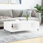 vidaXL Masă de cafea, alb extralucios, 104x60x35 cm, lemn compozit vidaXL Masă de cafea, alb extralucios, 104x60x35 cm, lemn compozit