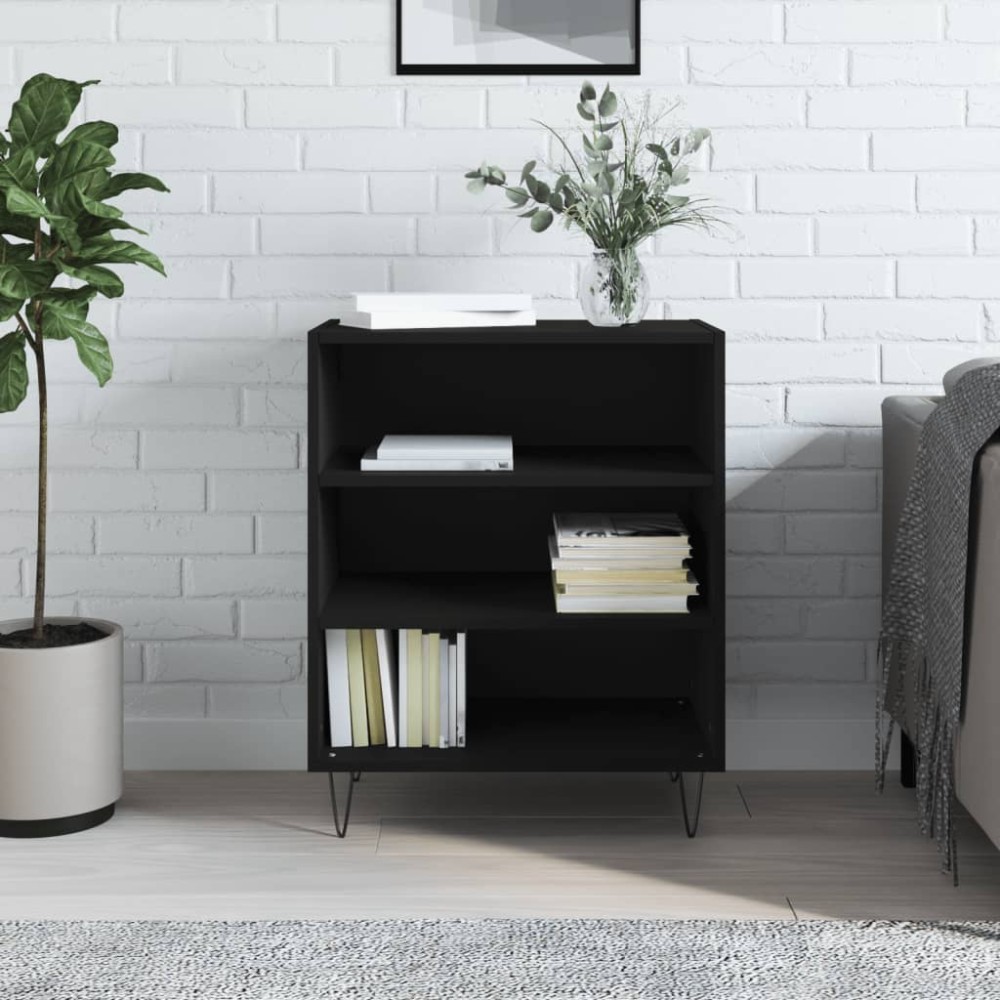vidaXL Servantă, negru, 57x35x70 cm, lemn prelucrat