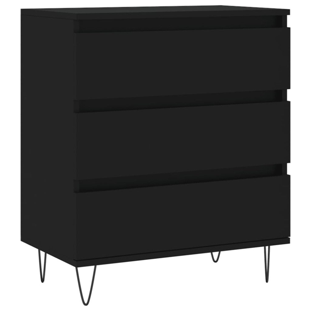 vidaXL Servantă, negru, 60x35x70 cm, lemn prelucrat