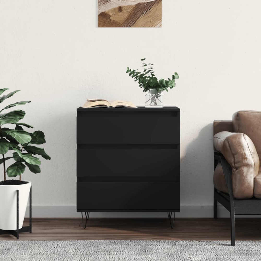 vidaXL Servantă, negru, 60x35x70 cm, lemn prelucrat