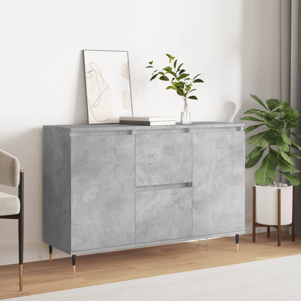 vidaXL Servantă, gri beton, 101,5x35x70 cm, lemn prelucrat
