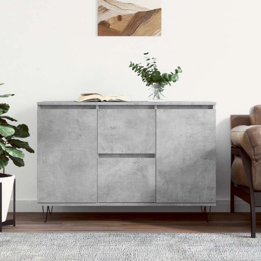 vidaXL Servantă, gri beton, 101,5x35x70 cm, lemn prelucrat
