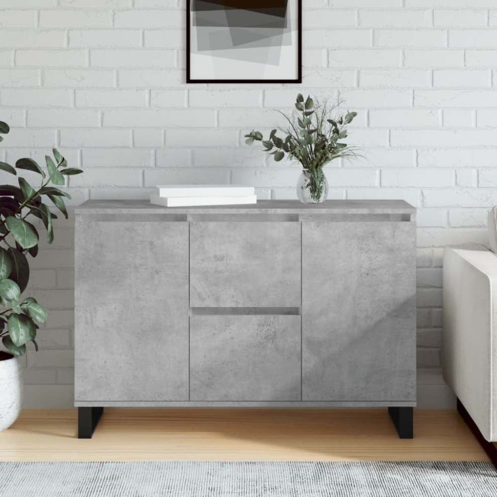 vidaXL Servantă, gri beton, 101,5x35x70 cm, lemn prelucrat