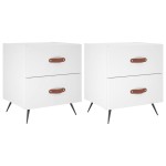 vidaXL Noptiere, 2 buc., alb, 40x35x47,5 cm, lemn compozit