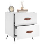 vidaXL Noptiere, 2 buc., alb, 40x35x47,5 cm, lemn compozit