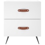 vidaXL Noptiere, 2 buc., alb, 40x35x47,5 cm, lemn compozit