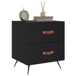 vidaXL Noptiere, 2 buc., negru, 40x35x47,5 cm, lemn compozit vidaXL Noptiere, 2 buc., negru, 40x35x47,5 cm, lemn compozit