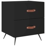 vidaXL Noptiere, 2 buc., negru, 40x35x47,5 cm, lemn compozit vidaXL Noptiere, 2 buc., negru, 40x35x47,5 cm, lemn compozit
