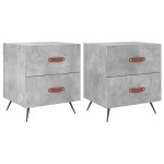 vidaXL Noptiere, 2 buc., gri beton, 40x35x47,5 cm, lemn compozit