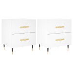 vidaXL Noptiere, 2 buc., alb, 40x35x47,5 cm, lemn compozit