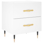 vidaXL Noptiere, 2 buc., alb, 40x35x47,5 cm, lemn compozit