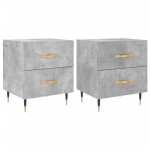 vidaXL Noptiere, 2 buc., gri beton, 40x35x47,5 cm, lemn compozit