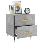 vidaXL Noptiere, 2 buc., gri beton, 40x35x47,5 cm, lemn compozit