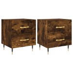 vidaXL Noptiere, 2 buc., stejar fumuriu, 40x35x47,5 cm, lemn compozit vidaXL Noptiere, 2 buc., stejar fumuriu, 40x35x47,5 cm, lemn compozit