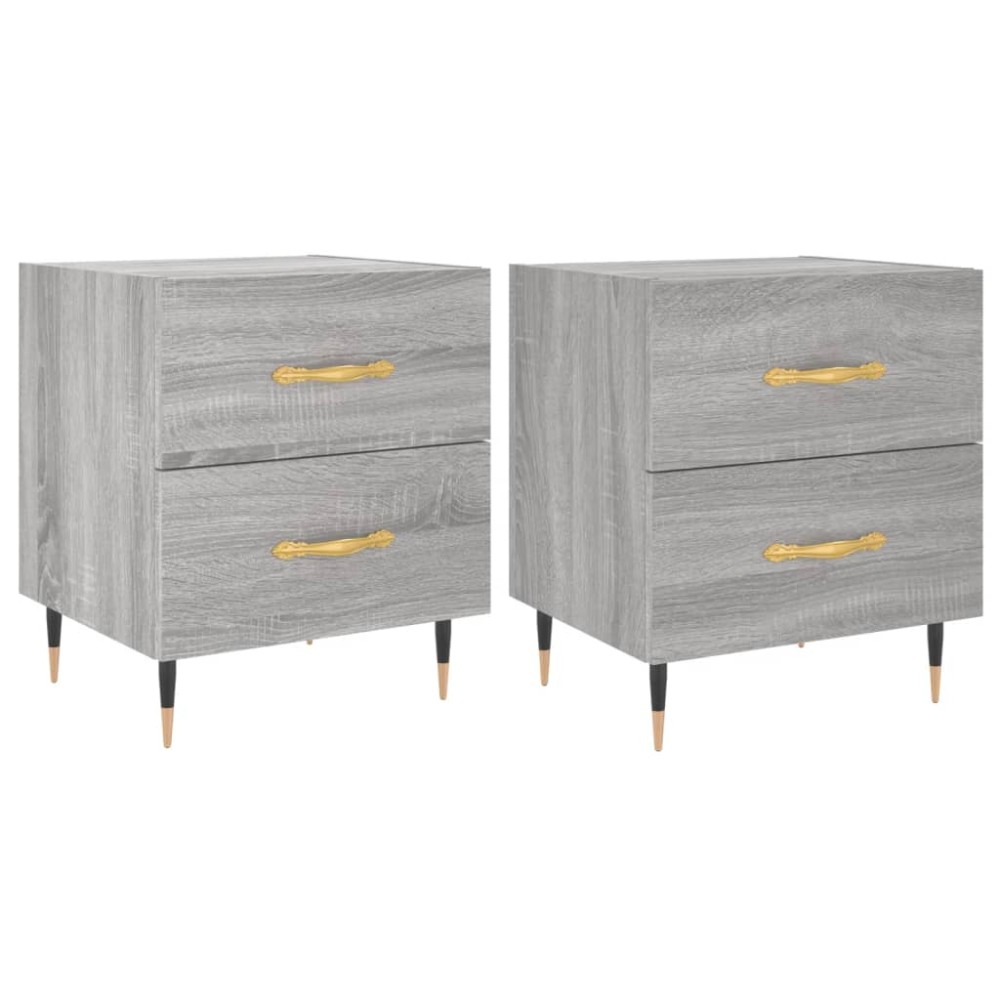 vidaXL Noptiere, 2 buc., gri sonoma, 40x35x47,5 cm, lemn compozit