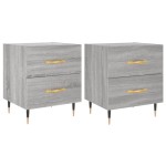 vidaXL Noptiere, 2 buc., gri sonoma, 40x35x47,5 cm, lemn compozit vidaXL Noptiere, 2 buc., gri sonoma, 40x35x47,5 cm, lemn compozit