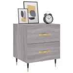 vidaXL Noptiere, 2 buc., gri sonoma, 40x35x47,5 cm, lemn compozit vidaXL Noptiere, 2 buc., gri sonoma, 40x35x47,5 cm, lemn compozit