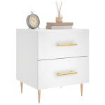 vidaXL Noptiere, 2 buc., alb, 40x35x47,5 cm, lemn compozit
