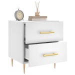 vidaXL Noptiere, 2 buc., alb, 40x35x47,5 cm, lemn compozit